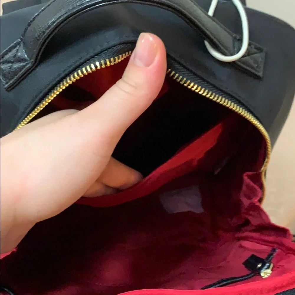 Black Women's Backpack with Gold Accents